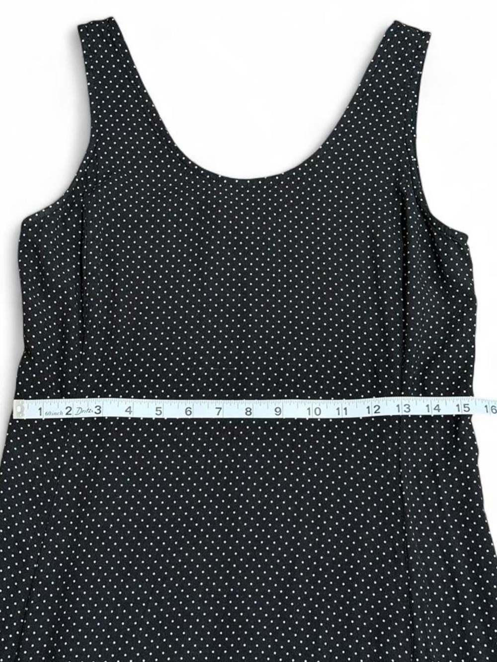 Express RARE Vintage 90s Black and White Polka Dot Maxi Sun Dress - Picture 4 of 5
